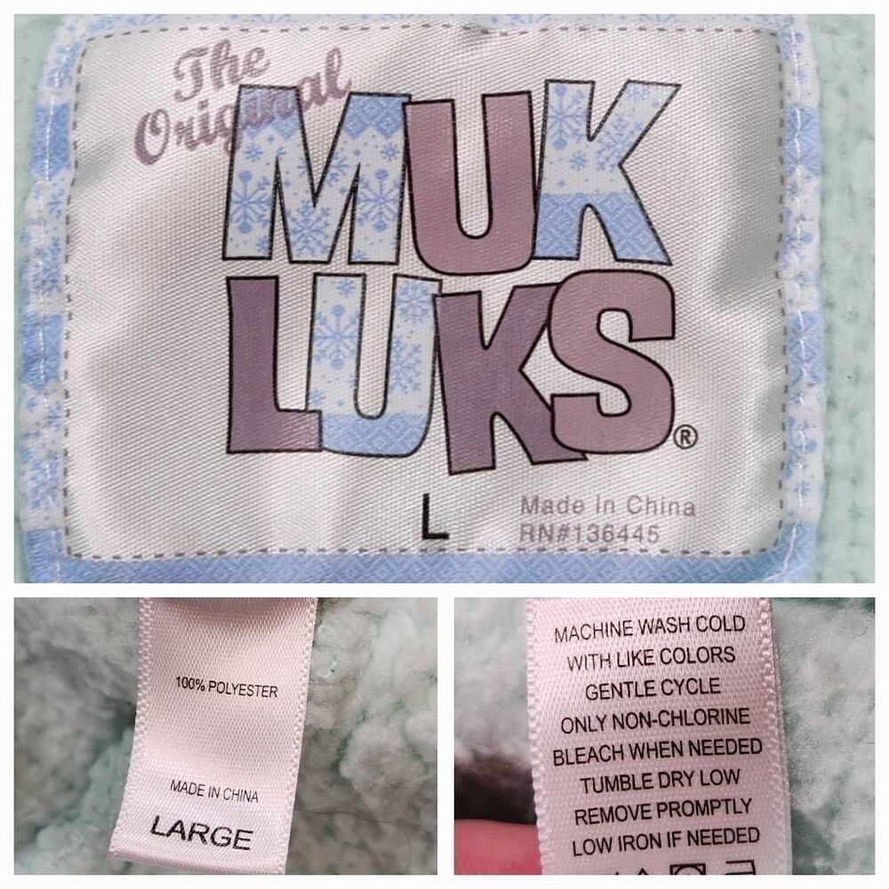 ☔️🔺️Muk Luks Mint Green Fleece Sweater Large - Picture 7 of 7